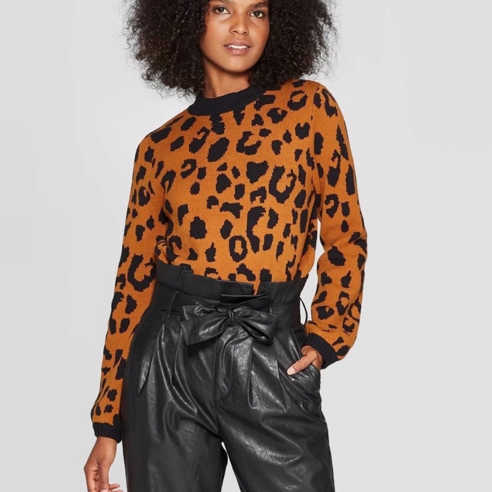 Who What Wear Cheetah Print Sweater